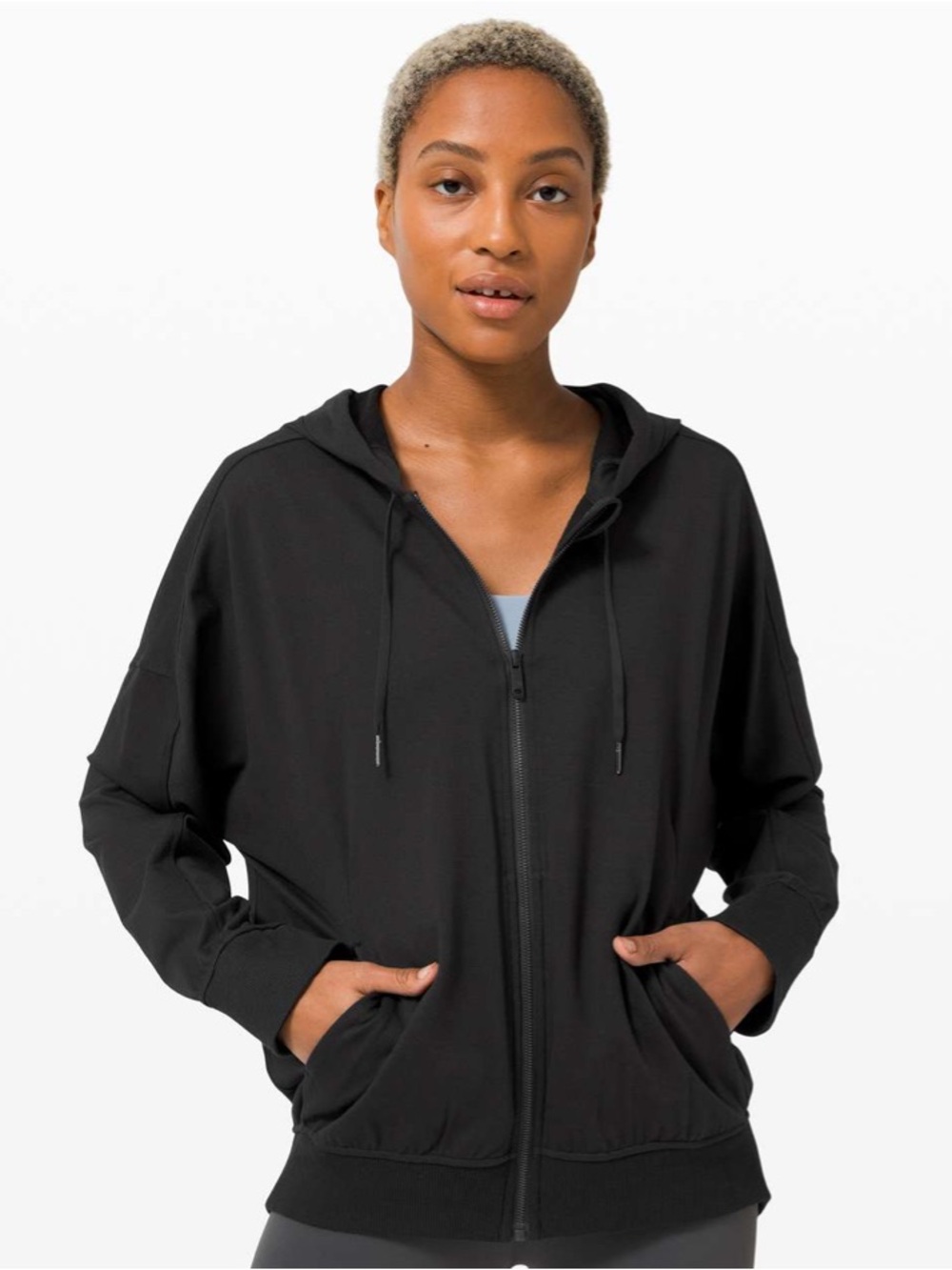 Lululemon Set Aside Zip Hoodie Woman M/L Black Performance Training Full Zip